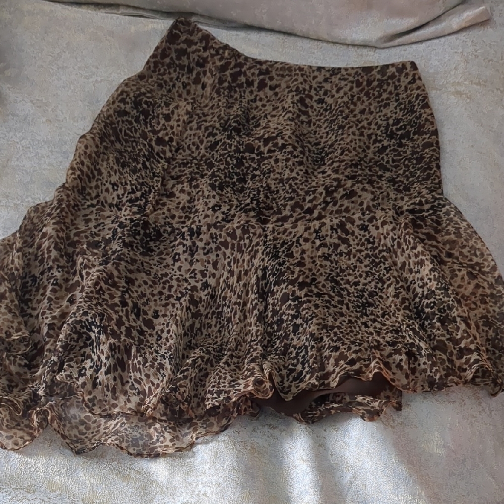 Sunny Leigh Brown Leopard A-Line Skirt